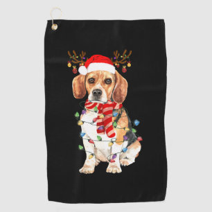 Toalla De Golf Beagle Navidades Tee Reindeer Navidades Luces
