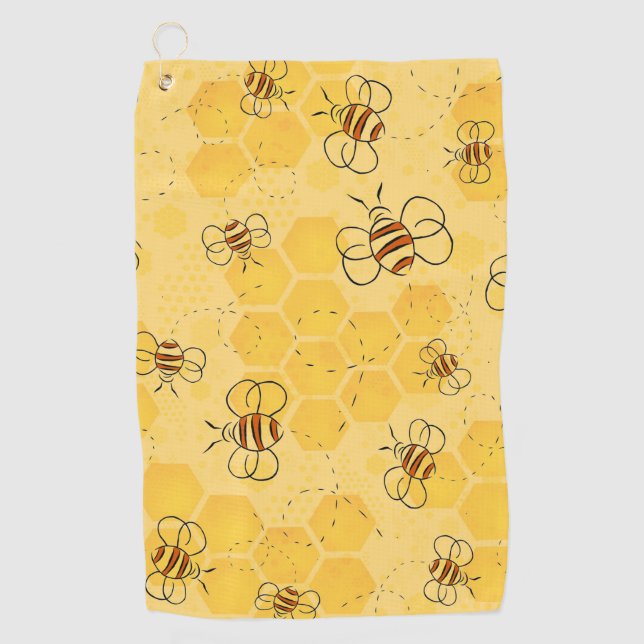 Toalla De Golf Bee Buzzing Honey Bees Cute (Anverso)