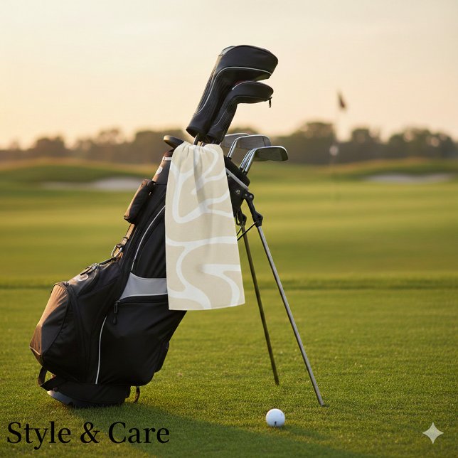Toalla De Golf Beige Cream Simple Organic Pattern (Beige Cream Simple Organic Pattern Golf Towel)