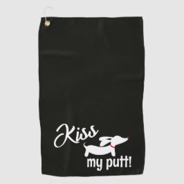 Toalla De Golf Bésame la mejilla de perro vienés negro Putt Toall