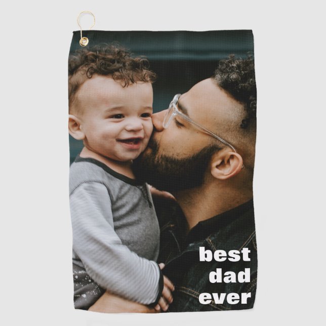 Toalla De Golf Best Dad Ever Full Photo Personalized (Anverso)