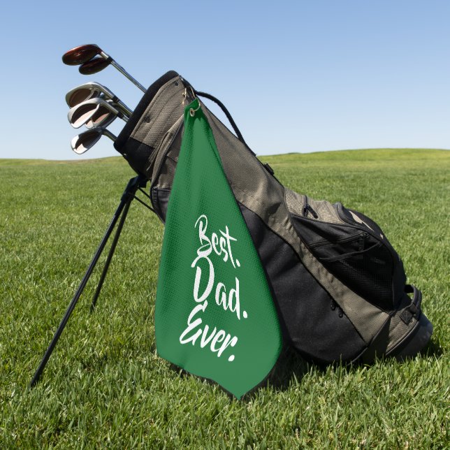 Toalla De Golf 'Best. Dad. Ever.' Green White Heartfelt (Verde)
