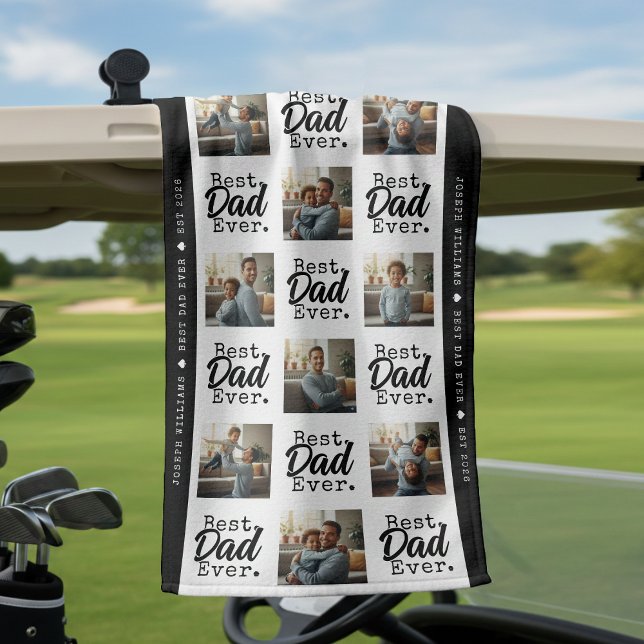 Toalla De Golf Best Dad Ever Photo Collage Father's Day (Best Dad Ever Photo Collage Father's Day Golf Towel
)