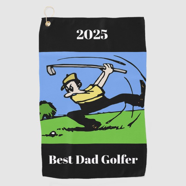 Toalla de Golf Best Dad Golfer 2025 (Anverso)