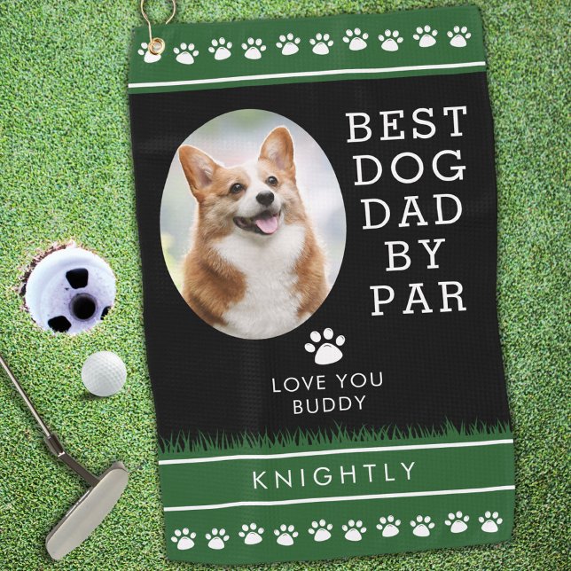 Toalla De Golf BEST DOG DAD BY PAR Fotografías personalizadas (Subido por el creador)
