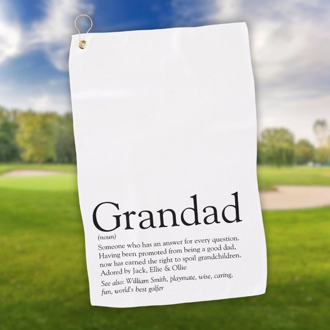 Toalla De Golf Best Ever Grandpa, Grandfather, Ever Definition (Best Ever Grandpa Grandfather Ever Definition Golf Towel)