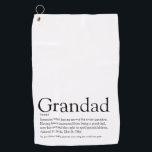Toalla De Golf Best Ever Grandpa, Grandfather, Ever Definition<br><div class="desc">Personalise for your special grandpa,  grandad,  papa or pops to create a unique gift. A perfect way to show him how amazing he is every day. Designed by Thisisnotme©</div>