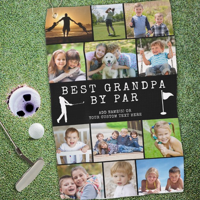 Toalla De Golf BEST GRANDPA BY PAR 12 Photo Collage Personalized (Subido por el creador)