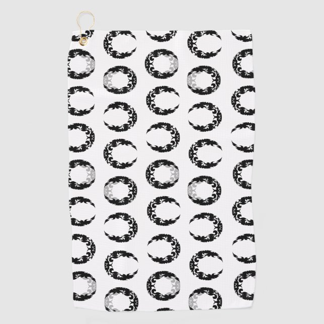 Toalla De Golf Bewitando la silueta de luna de negro (Anverso)