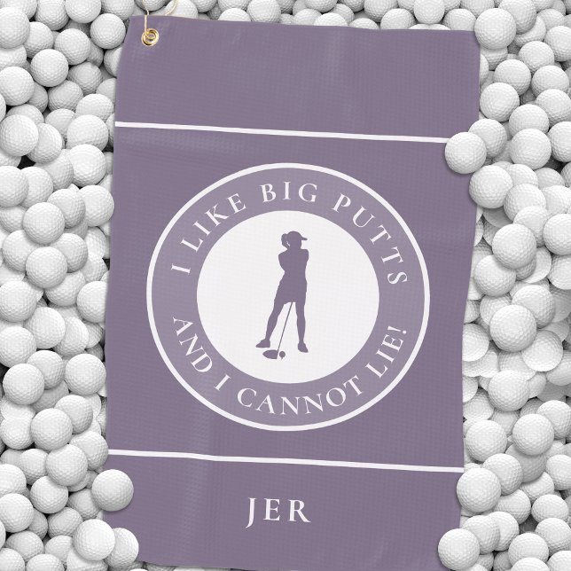 Toalla De Golf Big Putts Funny Modern Golfer Gal Morado Moderno (Subido por el creador)