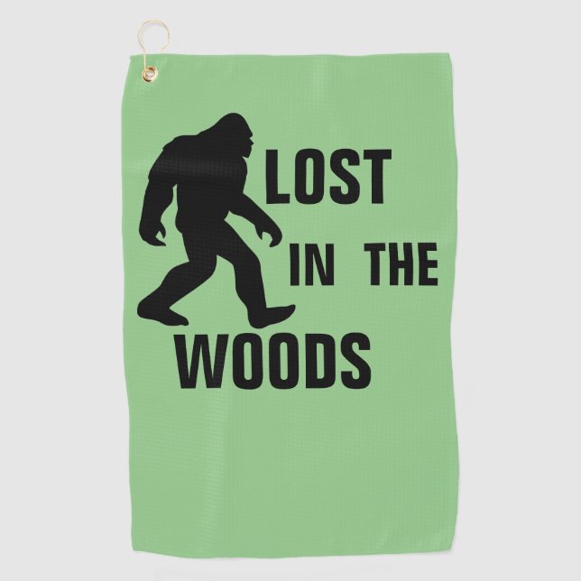 Toalla De Golf BIGFOOT / Sasquatch : PERDIDO EN MADERA (Anverso)