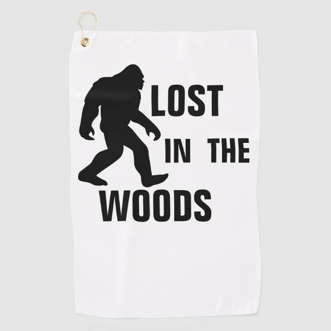 Toalla De Golf BIGFOOT / Sasquatch : PERDIDO EN MADERA (Anverso)