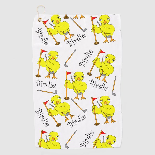 Toalla De Golf Birdie Golfer Chick (Anverso)