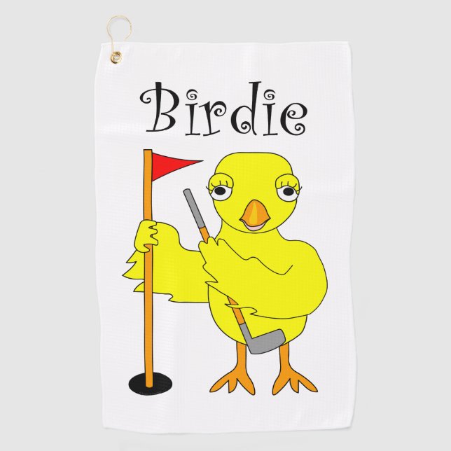 Toalla De Golf Birdie Golfer Chick (Anverso)