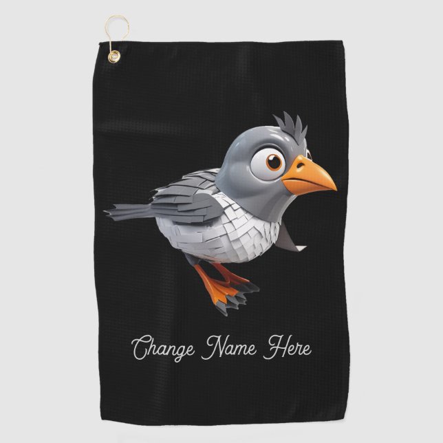 Toalla de golf Birdie personalizada (Anverso)