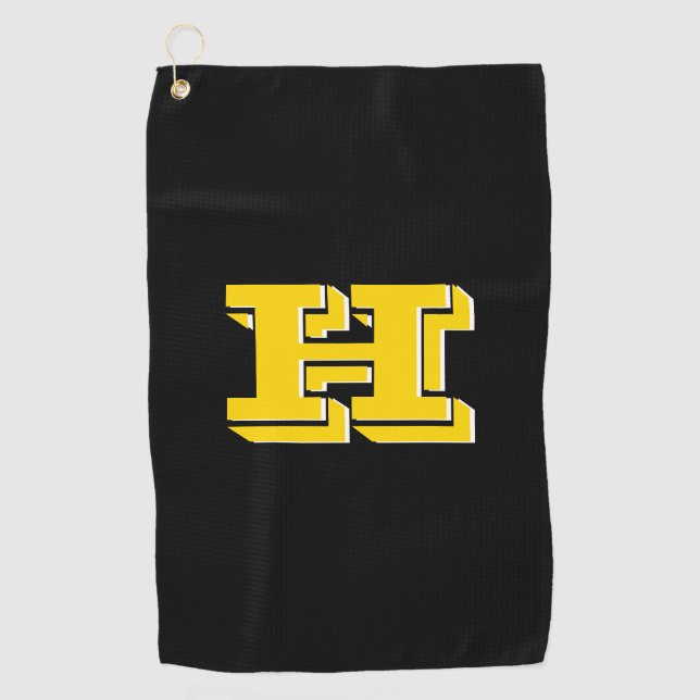Toalla De Golf Black and Gold Varsity Letter Golf Towel (Anverso)