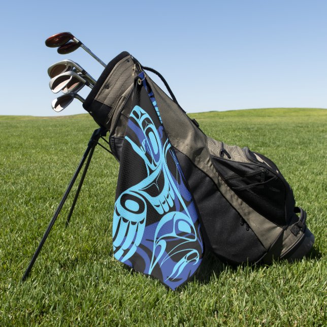Toalla De Golf Black Blue Haida Eagle Thunder Bird Arte Nativo (Verde)
