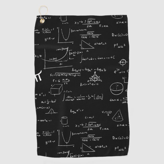 Toalla De Golf Black Formulas Equations Math (Anverso)