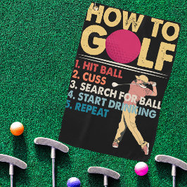 Toalla De Golf "Black How to Golf" es divertido