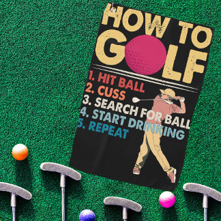 Toalla De Golf "Black How to Golf" es divertido