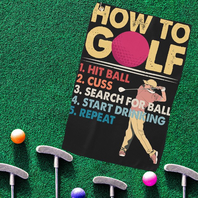 Toalla De Golf "Black How to Golf" es divertido (Subido por el creador)