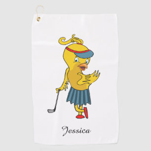Toalla De Golf Blanco Monograma de pájaros mudos