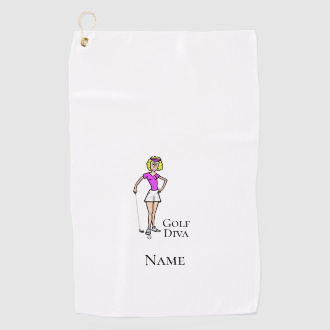 Toalla De Golf Blonde Female Golf Diva Golf Toalla (Anverso)