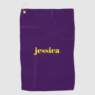 Toalla De Golf Bloque de color minimalista nombre personalizado