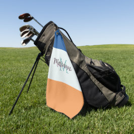 Toalla De Golf Bloque de color Moderno Monogramado simple
