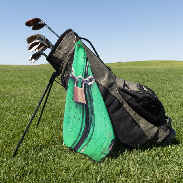 Toalla De Golf Bloqueo y cadena (Verde)