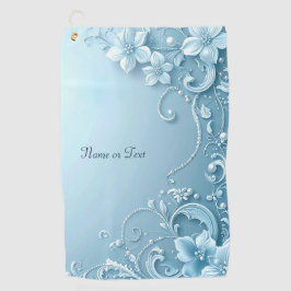 Toalla De Golf Blue Decorative Floral Golf Towel