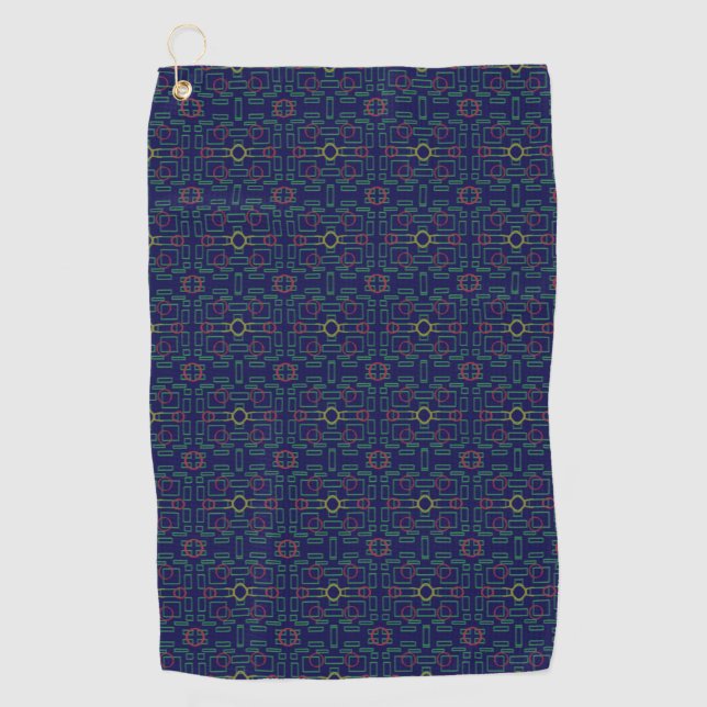 Toalla de golf Blue Geometric Shuffle (Anverso)