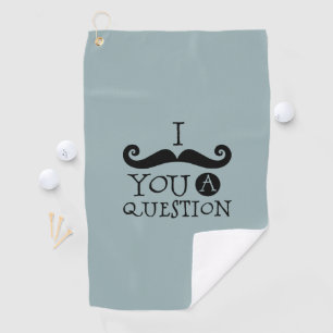 Toalla De Golf Blue Mustache you a Question Humor del Día del Pad
