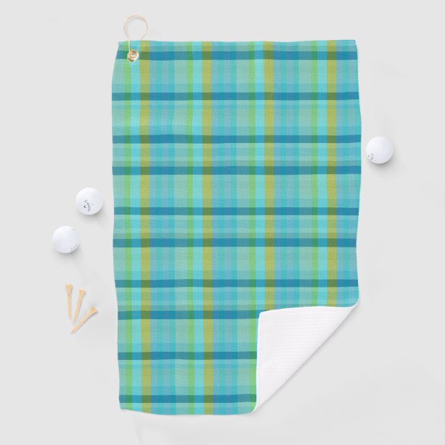 Toalla De Golf Blue Plaid by Shirley Taylor (In situ)