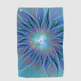 Toalla De Golf Blue Purple Flower Dream Resumen arte fractal