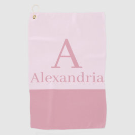 Toalla De Golf Blush Dusty Pink Monogram Initial Name Minimal