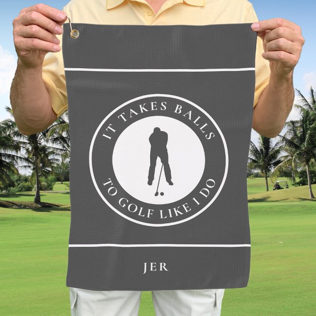 Toalla De Golf Bolas de golf Humor Golfer Sports Pun Monograma Gr (Golf Balls Humor Golfer Sports Pun Monogram Gray Fun Golf Towel
For Him)