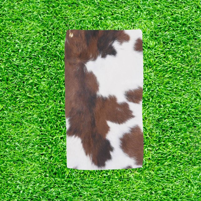 Toalla De Golf Bolas de golf Moo-velous Brown Cow Print (Moo-ve Your Game, Swing in Style!)
