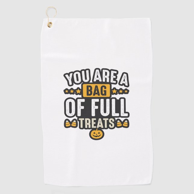 Toalla De Golf Bolsa de dulces de Halloween Diseño vectorial vint (Anverso)