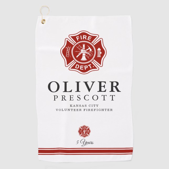 Toalla De Golf Bombero voluntario | Símbolo maltés de cruz (Anverso)