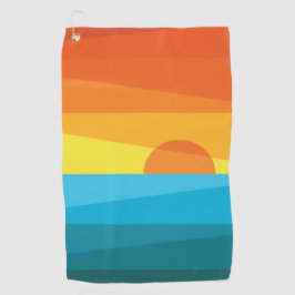 Toalla De Golf Bonita puesta de sol y olas de mar