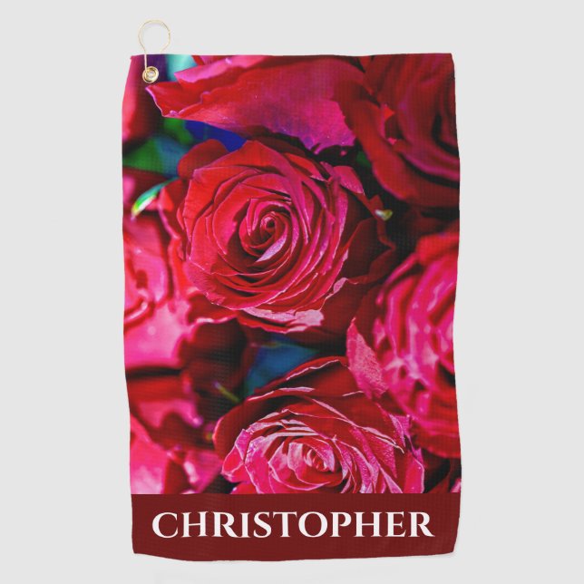 Toalla De Golf Bonito Bunch De Rosas Rojas (Anverso)