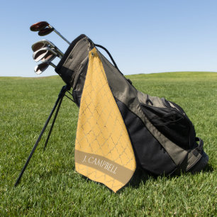 Toalla De Golf Bonito Daffodil Gold Quatrefoil Personalizado 