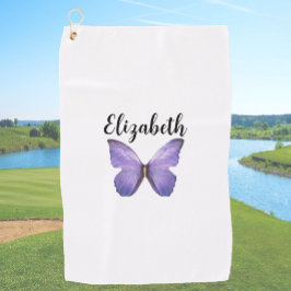Toalla De Golf Bonito mariposa púrpura con nombre personalizado s