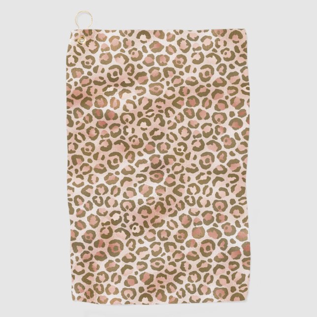 Toalla De Golf Bonito Peach Brown Leopard Print (Anverso)