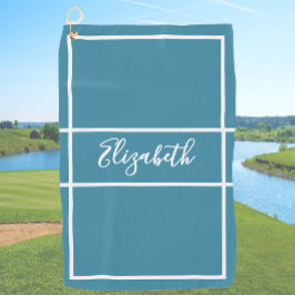 Toalla De Golf Bonito simple nombre personalizado azul océano muj