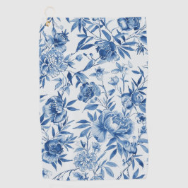 Toalla De Golf Botánico Floral Acuarela Chinoiserie Azul