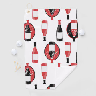 Toalla De Golf Botellas de vino tinto y negro