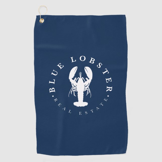 Toalla De Golf Botón de Blue Lobster Inmobiliaria (Anverso)