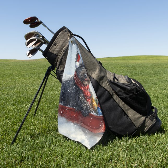 Toalla De Golf Bouviers Des Flandres Dog en Navidades seductores (Verde)